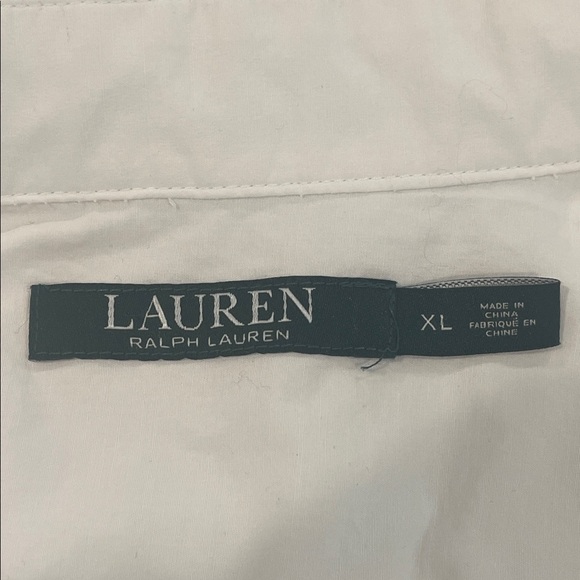 Ralph Lauren Cotton Preppy Ruffle Blouse With Flutter Cuffs Size XL - Picture 5 of 6